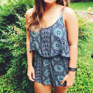 LA Hearts Blue Romper